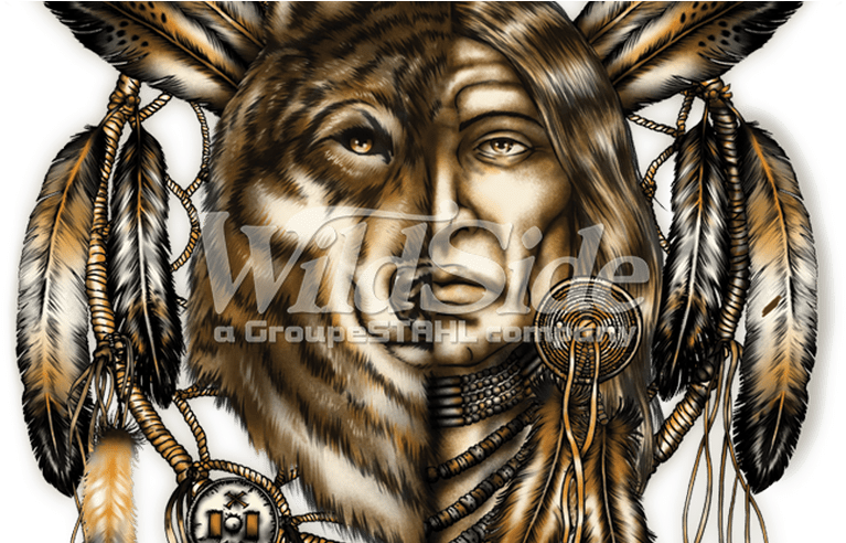 Indian And Wolf Dreamcatcher The Wild Side - Indian Wolf Dream Catchers (800x491), Png Download