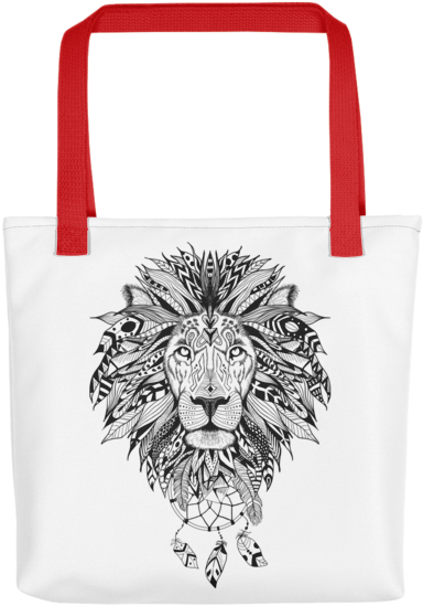Lion With Dream Catcher Tote Bag My Dear Kitty Tictail - Aztec Lion Tattoo (600x600), Png Download
