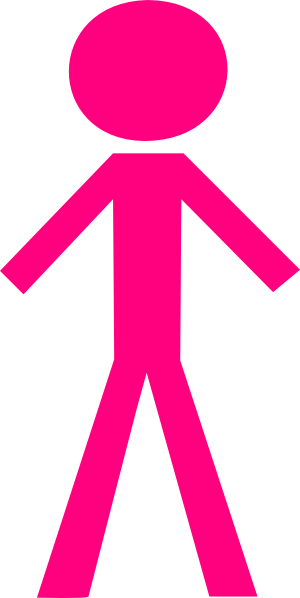 Pink Stickgirl Clip Art At Clkercom Vector Clip Art - Female Stick Figure Clip Art (300x598), Png Download