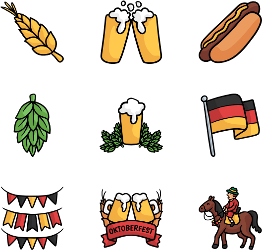 Oktoberfest 50 Icons - Oktoberfest Celebration Shirt - German Beer Festival (600x564), Png Download