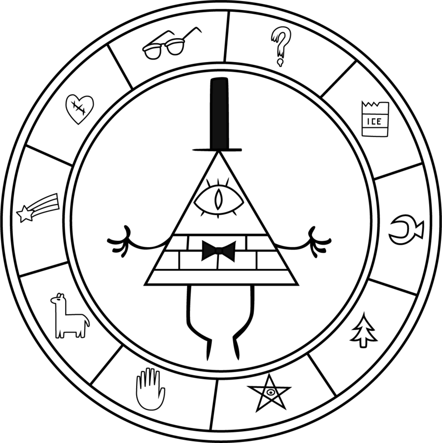 Bill Cipher Coloring Pages 2 By Joseph - Gravity Falls Bill Logo (893x894), Png Download