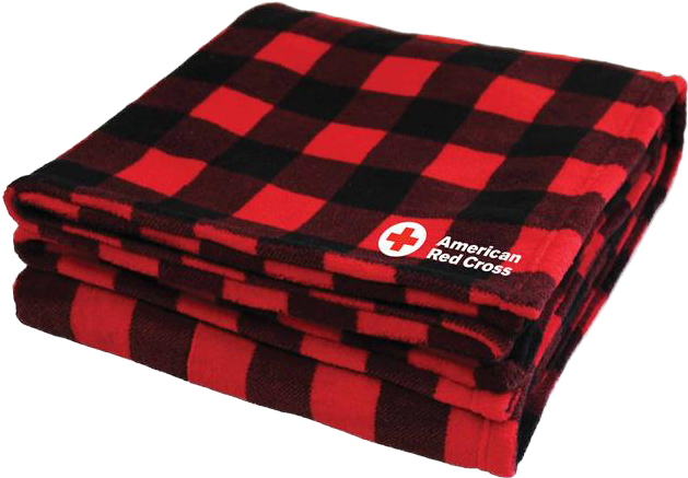 Fleece Blanket Black & Red Checkered Fleece Blanket - American Red Cross Fleece Blanket Black & Red Checkered (700x700), Png Download