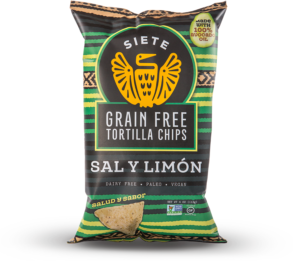 Sal Y Limon Grain Free Tortilla Chips 4oz - Siete - Grain Free Tortilla Chips Sea Salt - 5 Oz. (1024x1024), Png Download