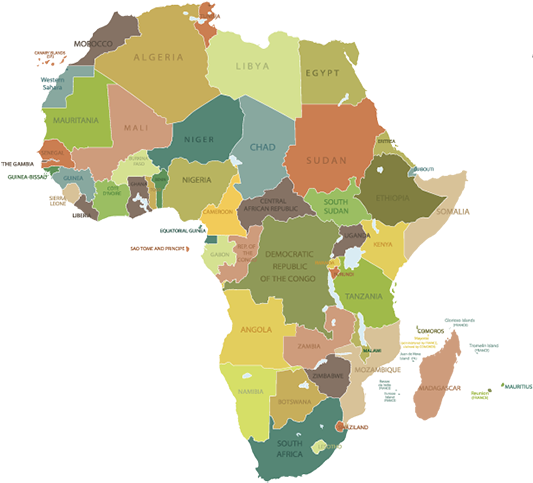 Map-africa - Africa Map Transparent (538x493), Png Download