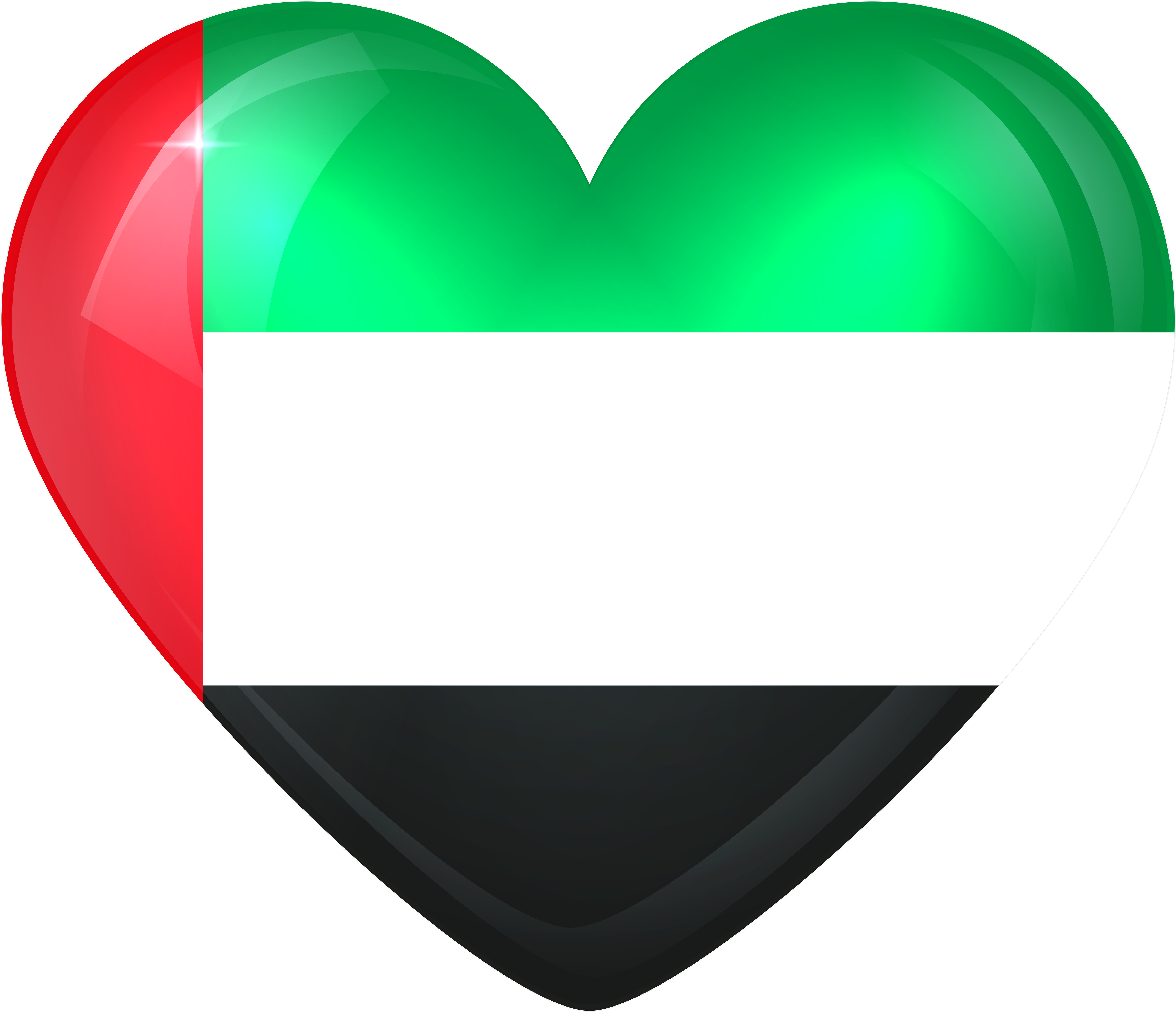 United Arab Emirates Large Heart Gallery Yopriceville - Syrian Flag In Heart Png (6000x5137), Png Download
