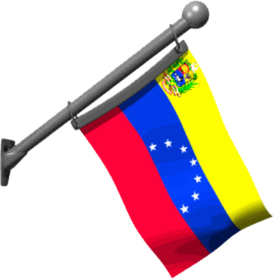 Bandera De Venezuela Con Asta Psd - New Zealand Gif Flag (393x400), Png Download