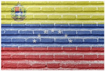 Póster Bandera De Venezuela En Una Vieja Pared De Ladrillos - Brick (400x400), Png Download