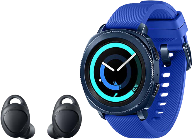 Icon X Earphones - Samsung Gear Sport Blau (761x646), Png Download