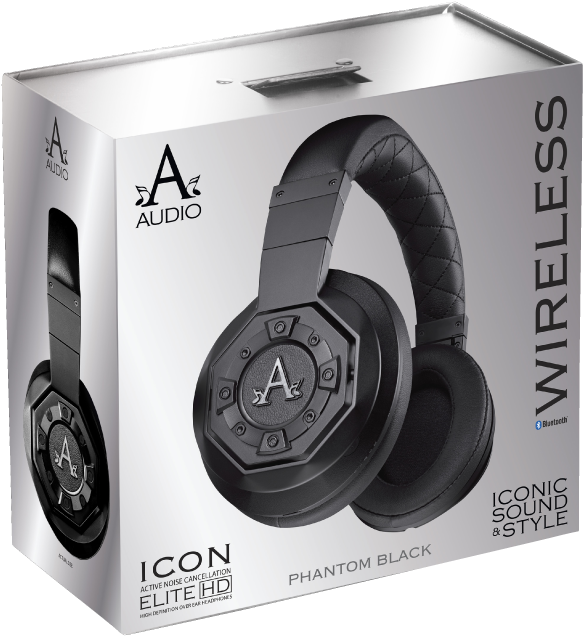Modern Bluetooth Headphones - A-audio Headphones, Inc. Black Bt Over Ear Headphones (612x792), Png Download