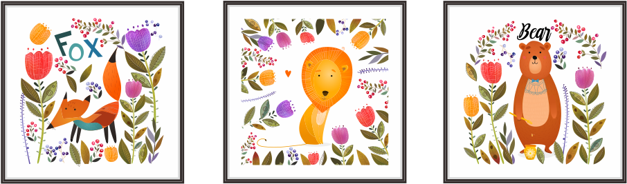 Fox Leo Bear Fashion Designed Removed Vinyl Wall Sticker - Wall Decal (1001x1001), Png Download