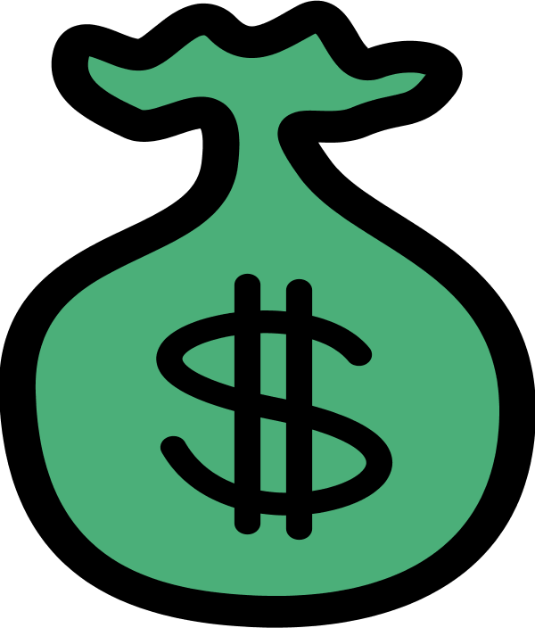 Image Freeuse Library Luggage Clipart Pile - Money Bag Clipart (600x704), Png Download