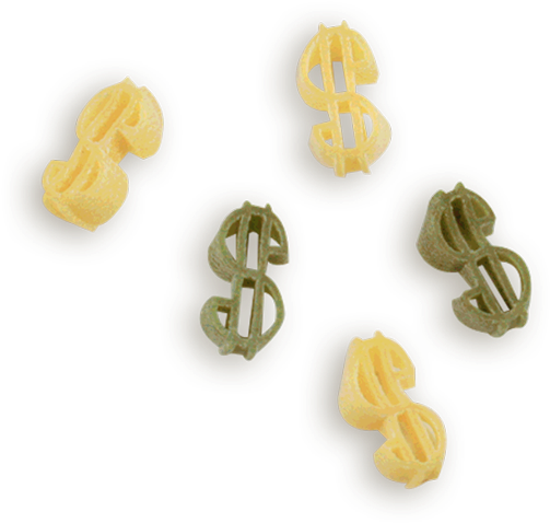 Thanks A Million Dollar Sign Shaped Pasta - Money Shaped Pasta (600x600), Png Download