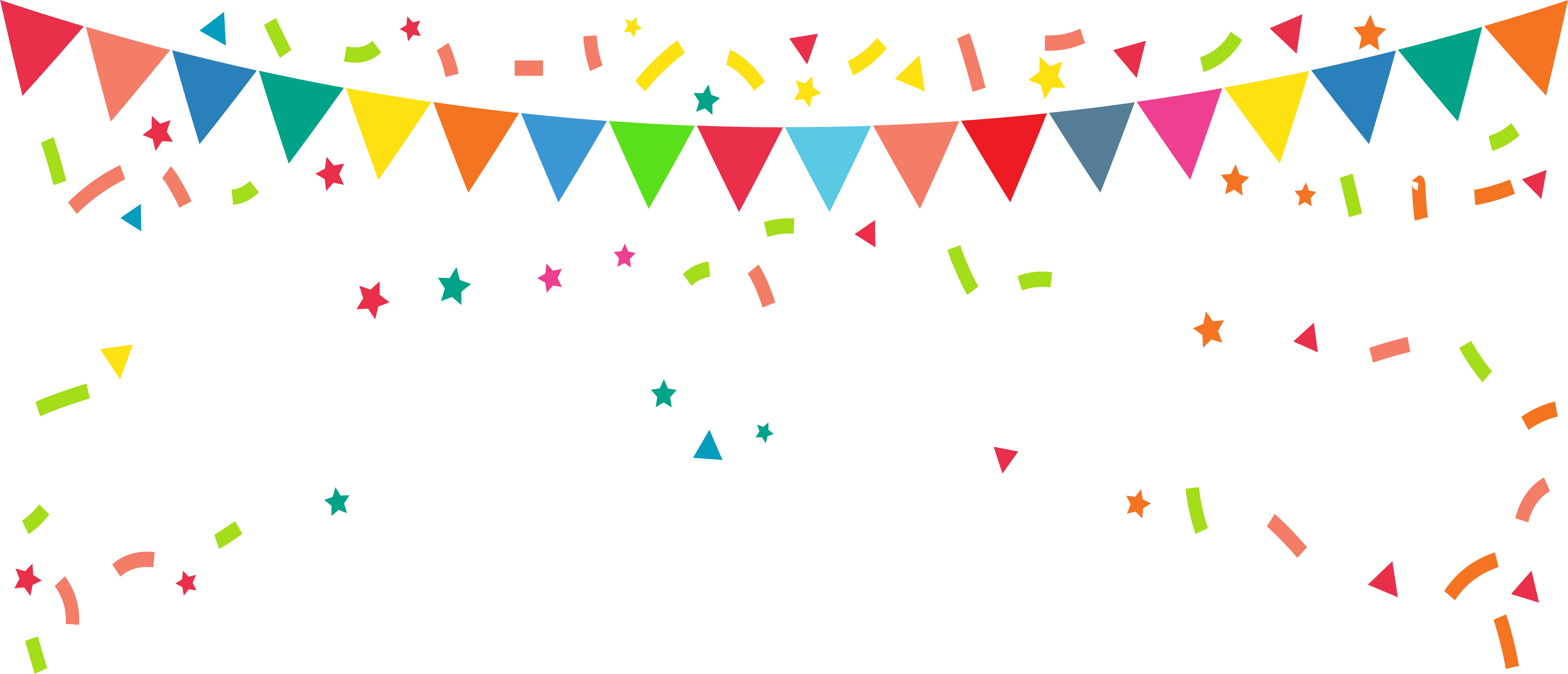 Clipart Transparent Banner Flag Clip Art Rave Party - Flags Party Png (5212x2240), Png Download