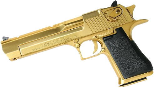 Share This Image - Golden Desert Eagle Png (491x282), Png Download