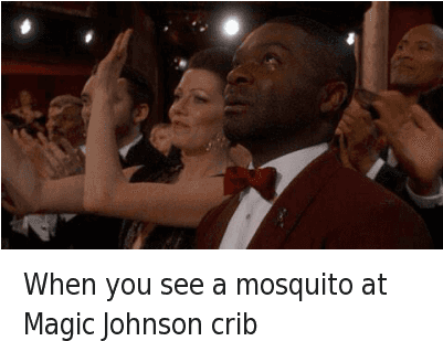 When You See A Mosquito At Magic - Magic Johnson Funny Meme (400x322), Png Download