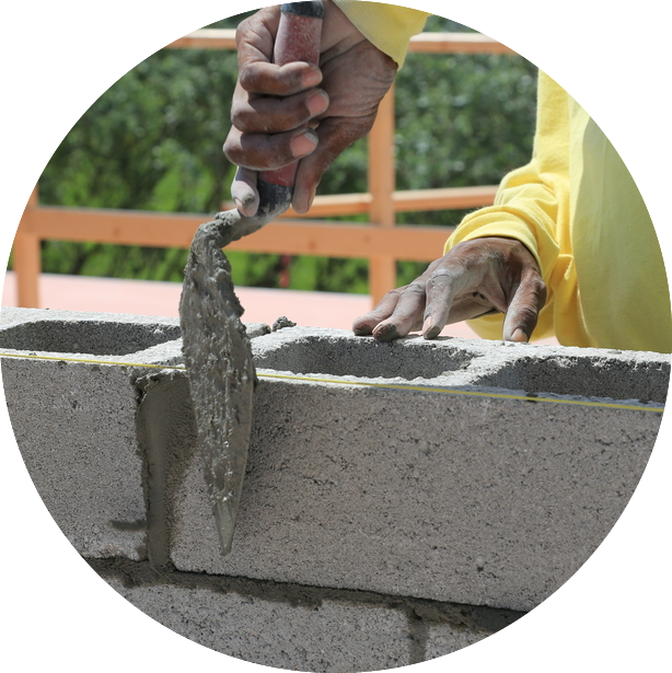 Concrete Masonry Application Copy - การ สร้าง รั้ว บ้าน (614x615), Png Download