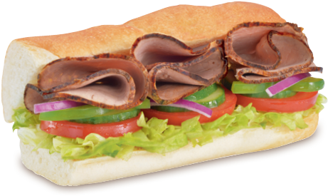 Subway Sandwich Png Download - Roast Beef Subway Png (494x332), Png Download