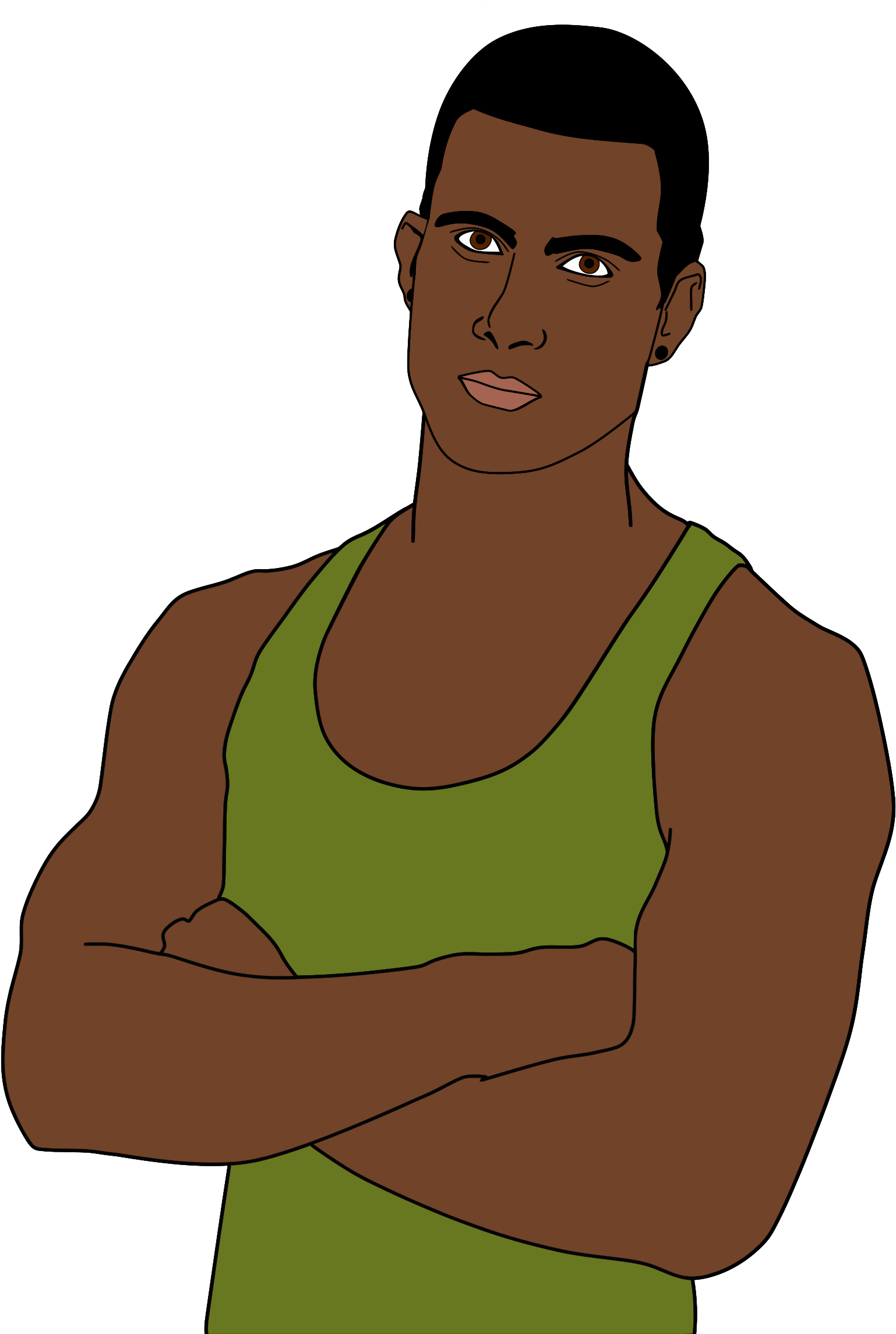 Clipart Black And White Elbow Clipart Muscle Man - Cartoon (2400x2400), Png Download