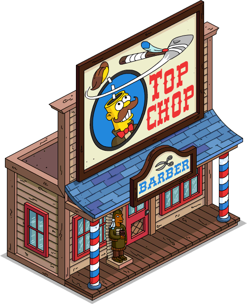 Top Chop Barber Shop Menu - Barber Shop Cartoon Png (501x615), Png Download