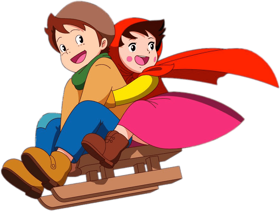 Heidi And Peter On Sleigh Png - Heidi Cartoon (1024x768), Png Download