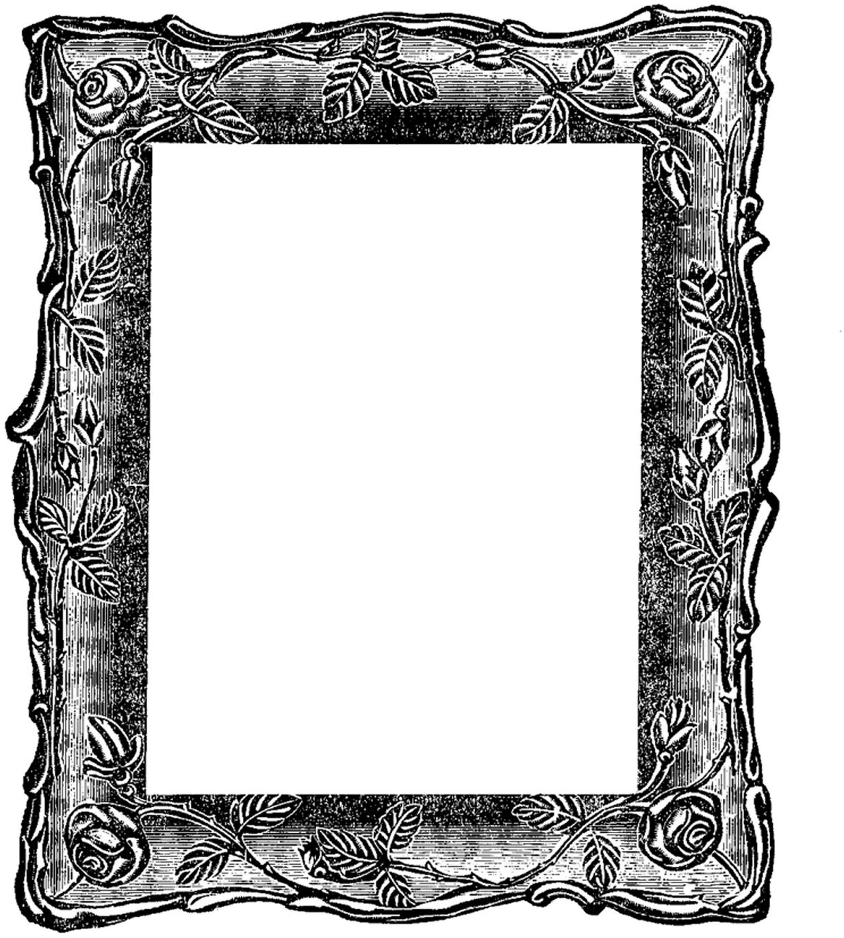 Squares Clipart Mirror Frame - Square Picture Frame Vintage (1325x1600), Png Download