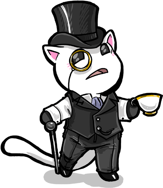 Banner Black And White Library Heinrich By Drawstralia - Gentlemen Cat Drawing (546x617), Png Download