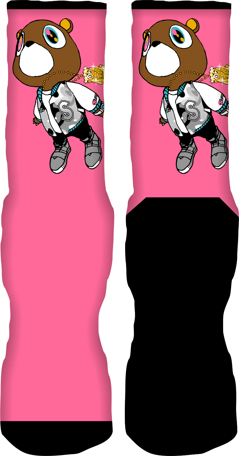 Supply & Demand-yeezus Bear Custom Socks - Gucci Blanket (827x1573), Png Download