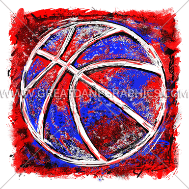 Grunge Basketball - Multi-colored Football Red White And Blue T-shirt, (385x385), Png Download