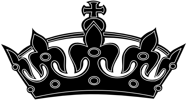 Black White Crown Clip Art - King Crown Clip Art Black And White (600x322), Png Download