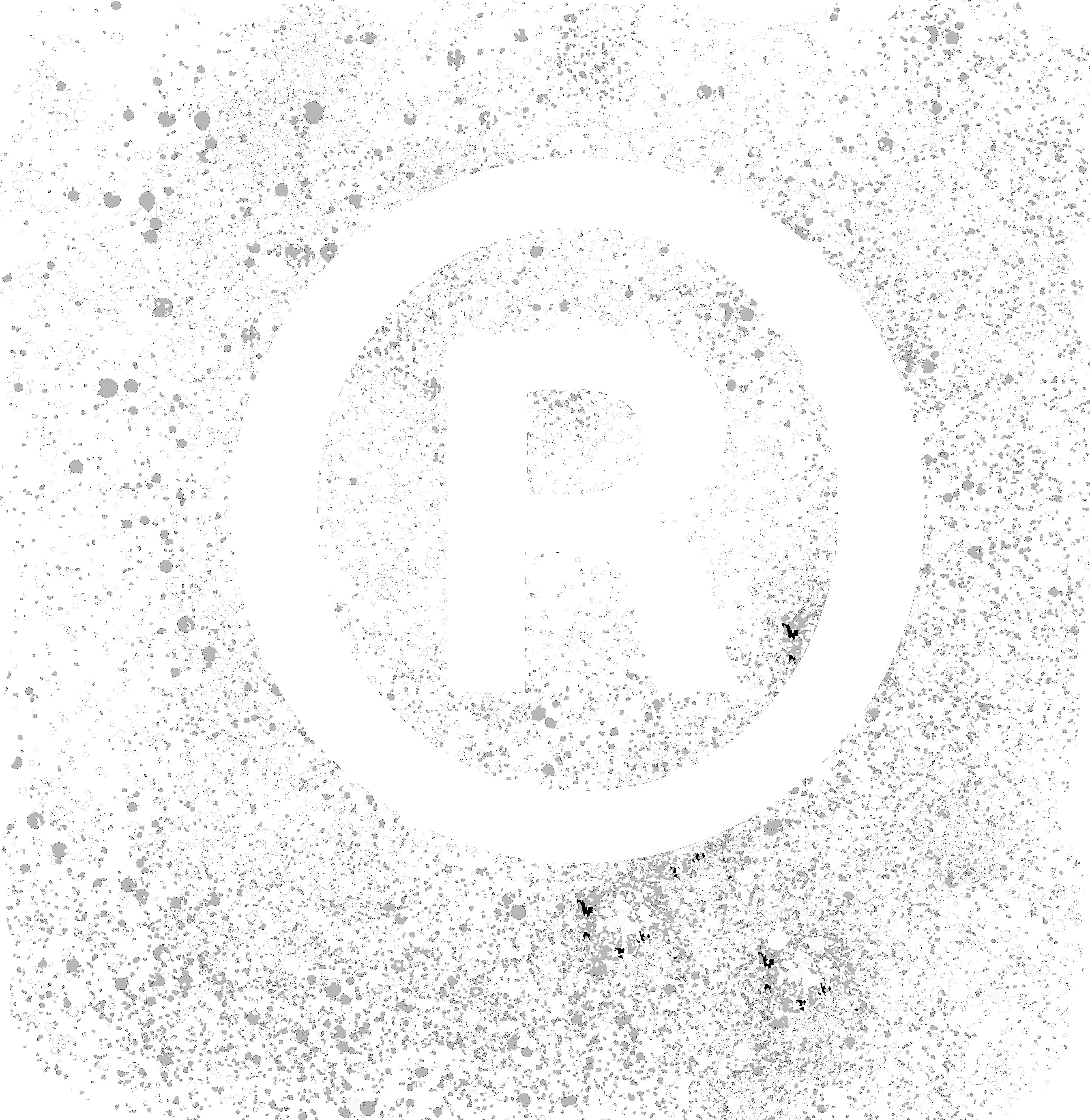 ® Grunge Monochrome / Original / Black • Modern Minimalist - Circle (4868x5000), Png Download