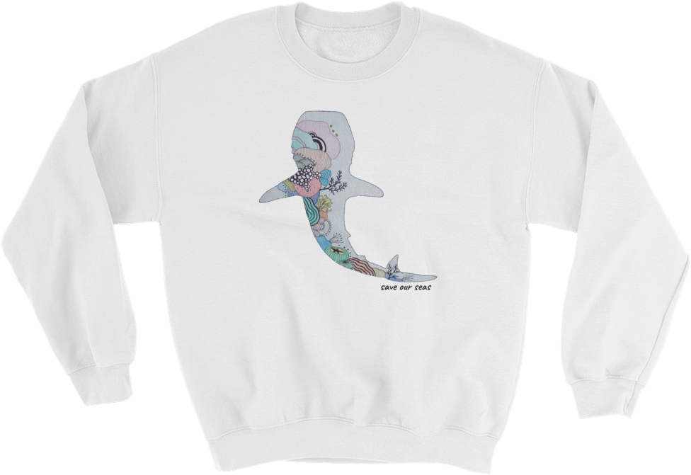 Colored Whale Shark Sweatshirt - Sweatshirt (1000x1000), Png Download