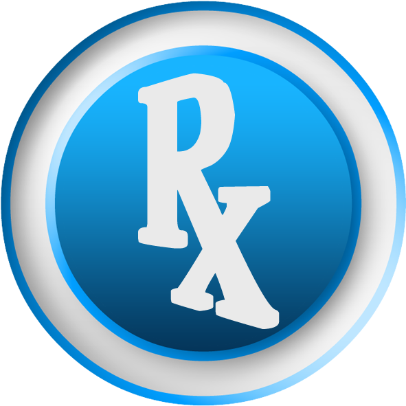 3d White Rx Pharmacist Symbol Clipart Image - Pharmacy Symbol Clip Art (600x600), Png Download