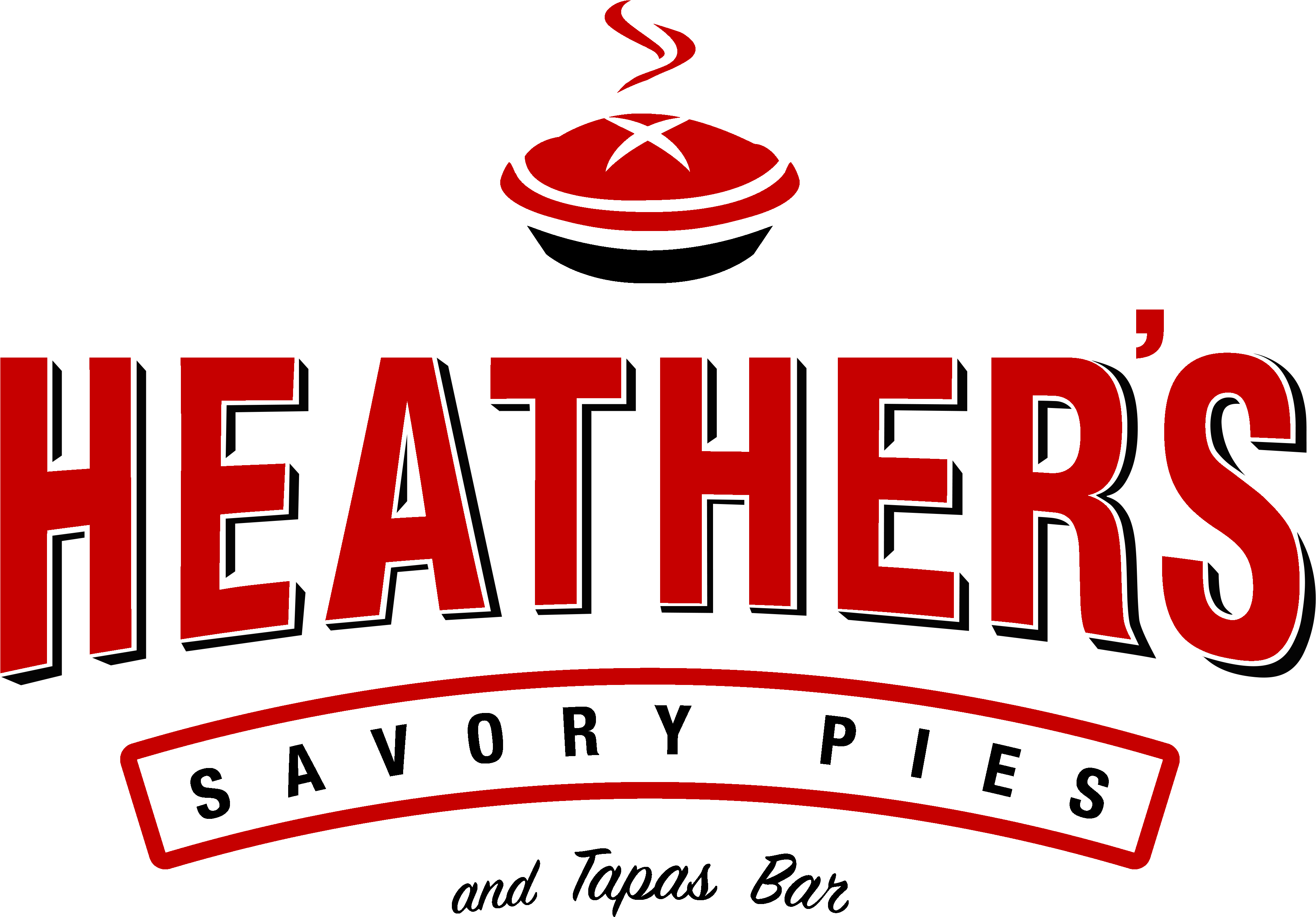 Heatherslogo Red Black - Heathers Savory Pies And Tapas Bar (3769x2615), Png Download