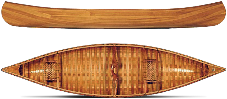 13' 8" Length - Wooden Canoe (887x500), Png Download