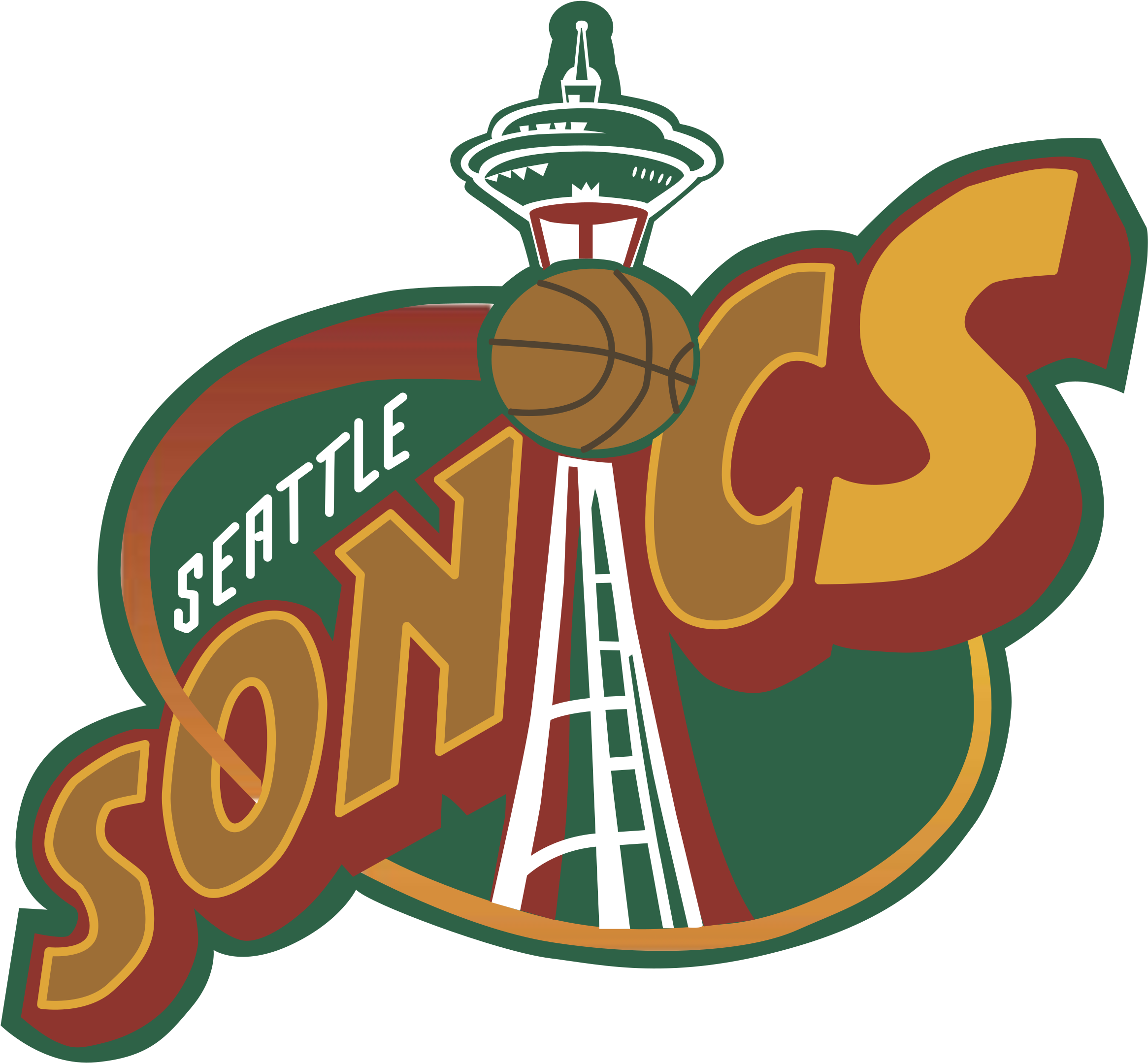 Seattle Supersonics Logo Png Transparent - Seattle Supersonics Logo (2400x2400), Png Download