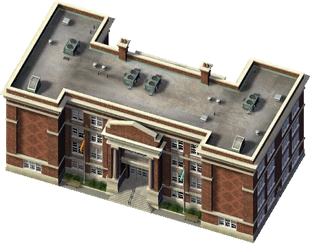 High School - Simcity 4 (451x353), Png Download