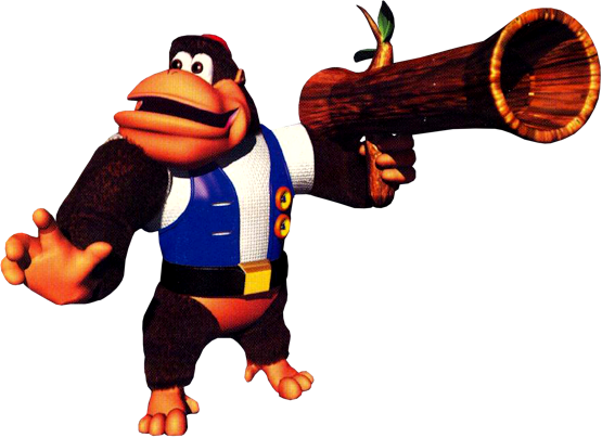 The Form Of Returning Animal Buddies And Forgotten - Chunky Kong Pineapple Gun (555x404), Png Download