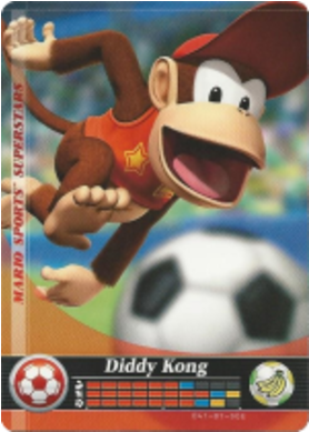 Sports Diddy Kong - False Diddy Kong Soccer Amiibo Card For Mario Sports (500x537), Png Download