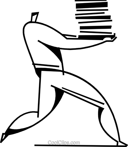 Businessman Carrying Documents Royalty Free Vector (418x480), Png Download