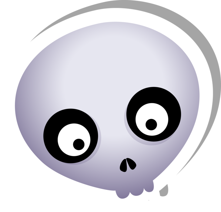 Cute Skull Ghost Sticker - Circle (729x700), Png Download