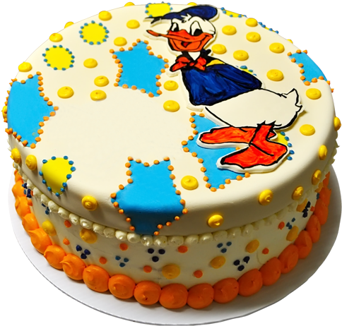 Donald Duck Cake - Happy Birthday Medhansh (500x500), Png Download