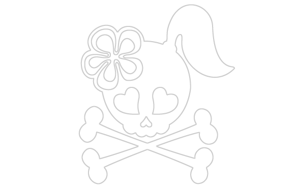 Skull Heart Png - Girl Skull Png (584x368), Png Download