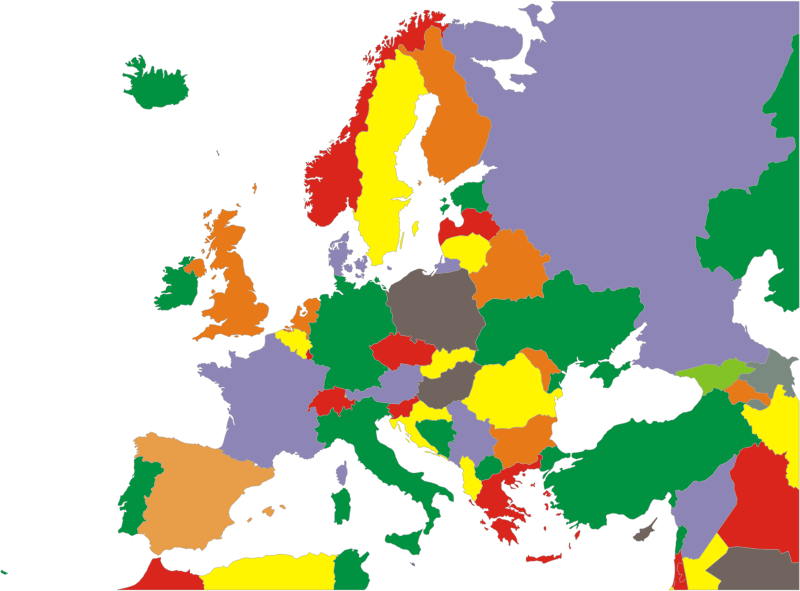 Map Clipart Map Europe (800x591), Png Download