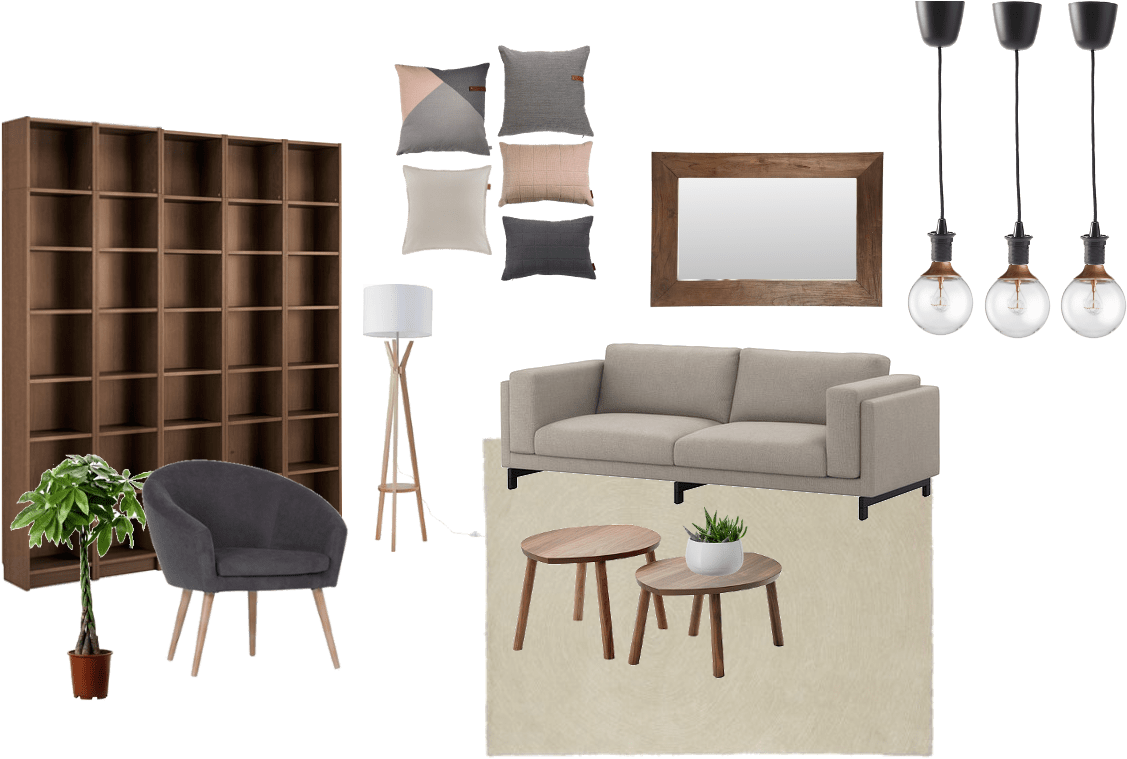 Living Room Mood Board - Beige Mood Board For Living Room (1200x800), Png Download