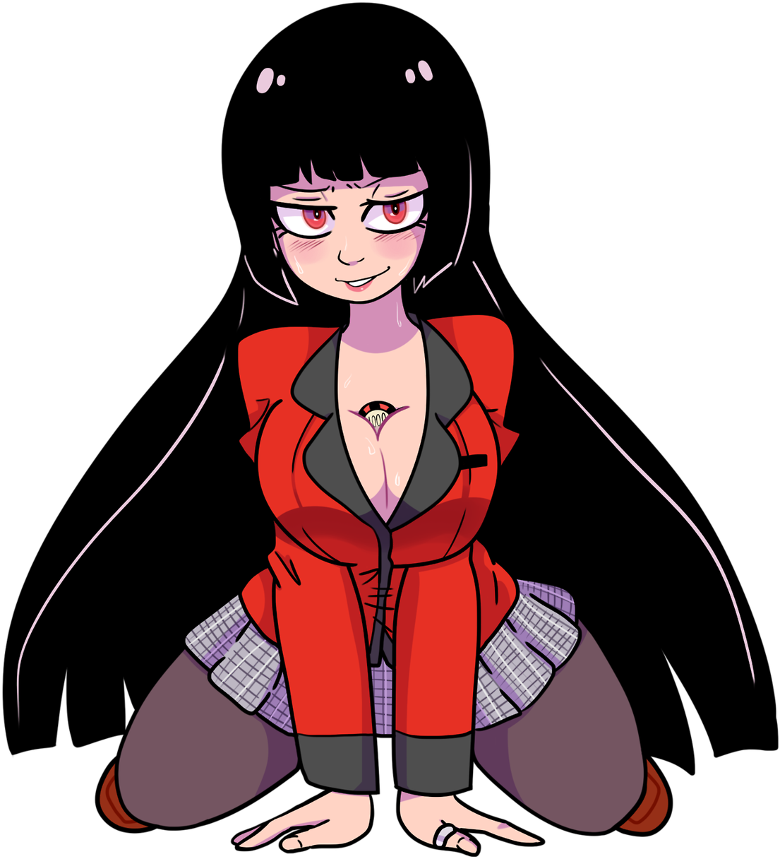T-shirt Hoodie Fictional Character Cartoon Black Hair - Kakegurui Character Transparent (1280x1808), Png Download