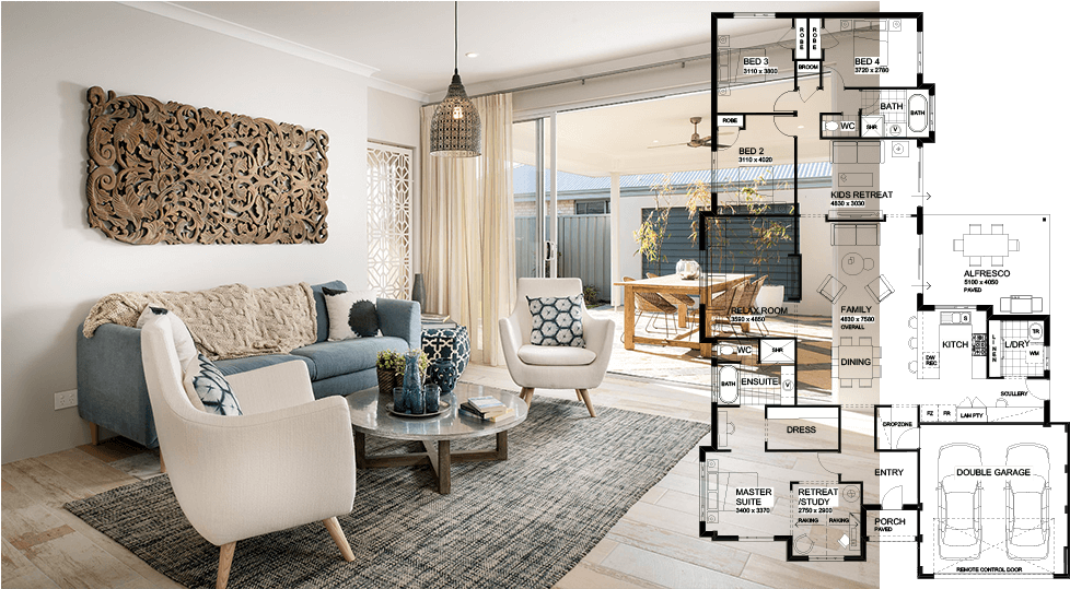 Open Floor Plan Home Designs - House (1000x538), Png Download