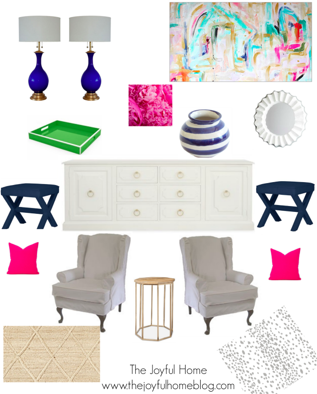 Navy Pink Living Room Design Board2 - Formal Living Fun Design (650x813), Png Download