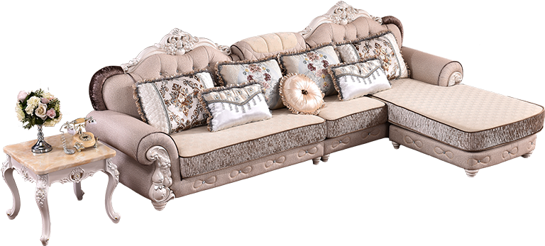Classic French Antique Living Room Furniture Sectional - Chaise Longue (800x800), Png Download