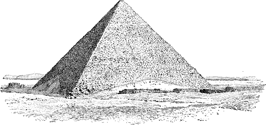 Download - Great Pyramid Of Giza Drawing (1024x484), Png Download