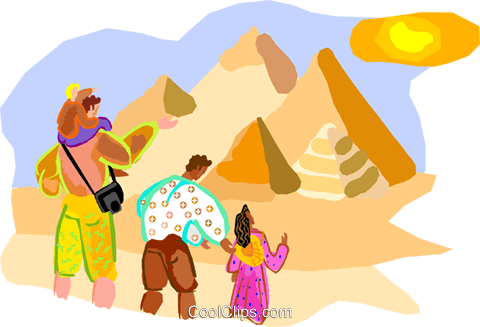 Tourists Near Pyramids In Egypt Royalty Free Vector - Tourists In Egypt Vector (480x327), Png Download